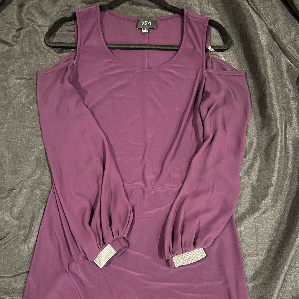 MSK Cold Shoulder Purple Dress